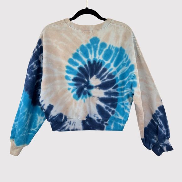AGOLDE Women Sweatshirt Blue Richie Tie Dye Oversized Balloon Sleeve Pullover XS - Picture 3 of 11